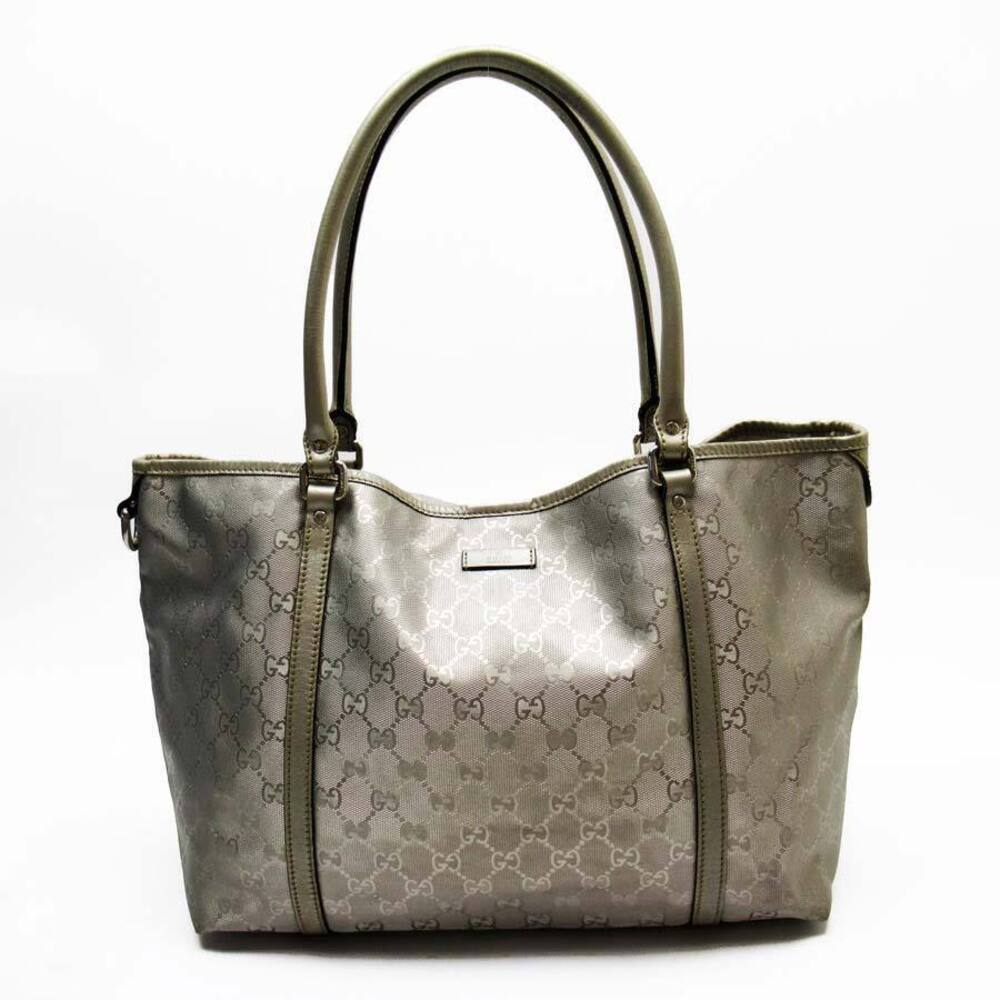 Gucci Shoulder GG Imprime Champagne Tote Gold Bag Leather - Picture 2 of 3